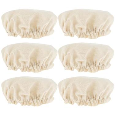 Imagem de 6 peças de tampas de pote de fermentação de 7,6 cm a 10,1 cm de pano elástico para fermentação de fermentação tampa reutilizável compacta tampa de pano multiuso respirável para jarra de vidro