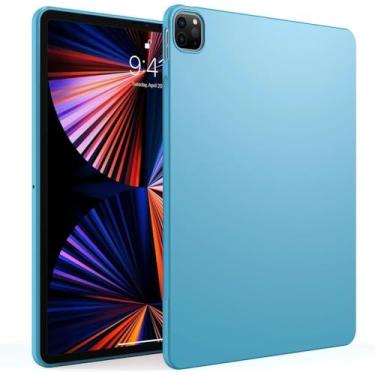 Imagem de GUNPRIO Capa azul para iPad Pro 12,9 polegadas 6ª geração/5ª geração/4ª geração/3ª geração 2022/2021/2020/2018, ultrafina, macia, flexível TPU
