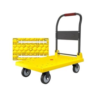 Imagem de Carrinho de mesa dobrável resistente - carrinho de mão portátil com rodas de aço, carrinho de mão portátil para transporte fácil de carga, carrinho utilitário multifuncional (preto)