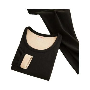 Imagem de Conjunto De Roupa Térmica De Lã E Seda Para Homens E Mulheres, Calças 