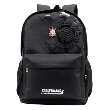Imagem de Mochila Costas Corinthians Masculino Escolar Juvenil Oficial Cor:Preto