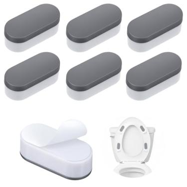 Imagem de Molain Pacote com 6 amortecedores de assento de vaso sanitário para bidê, para espaçadores universais de assento deslizantes e oscilantes com adesivo forte