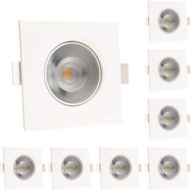 Imagem de Kit 8 Spot Led Quadrado Direcionável 5W 4000K Bivolt Neutro - Design S