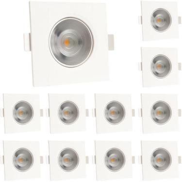 Imagem de Kit 10 Spot Led Quadrado Direcionável 5W 4000K Bivolt Neutro - Design 