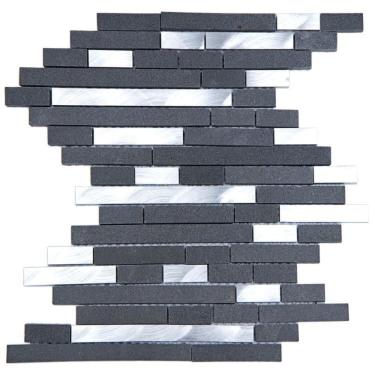 Imagem de Kit 1m² Pastilha de Vidro Marmore 30cm X 30cm Grafite