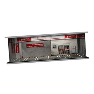 Imagem de MERIGLARE Vitrine de garagem em escala 1:64 para exibição de carros de metal fundido, caixa de armazenamento para figuras de ação, Loja de Aluguel de Carros
