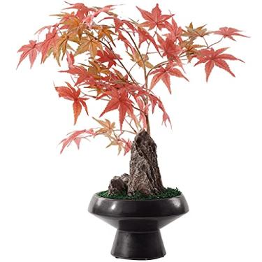 Imagem de SLGGPJBU Plantas artificiais bonsai de bordo artificial planta falsa sala de estar decoração interior árvore simulação vaso vaso de cerâmica escritório casa bonsai pinheiro
