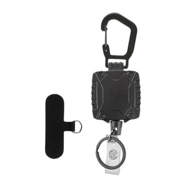 Imagem de MotiveTech Chaveiro retrátil com suporte para celular, porta-crachá e porta-chaves para viagens, Style C