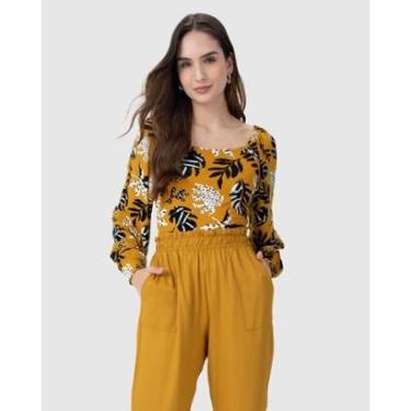 Imagem de Blusa Cropped Feminina Estampada Em Malha Viscose Stretch-Feminino