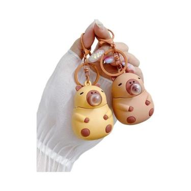 Imagem de Chaveiro De Capivara Feliz E Fofo, Pingente Para Bolsa De Casal, Acess