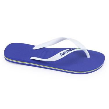 Imagem de Chinelo Havaianas Bandeira Brasil clássica listras verão II, Azul, 41