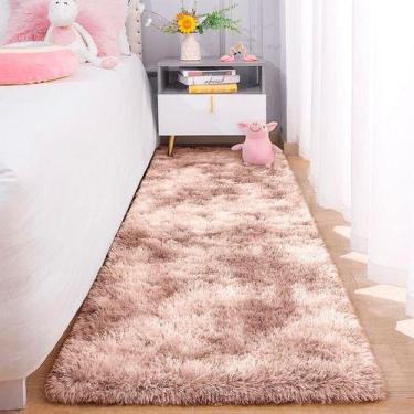 Imagem de Passadeira Quarto Felpudo Peludo Mesclado Bege 60 X 180 Cm - Tapetes S