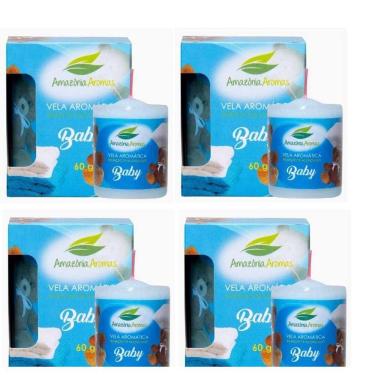 Imagem de Vela Perfumada De Ambientes Baby Amazônia Aromas Kit C/4