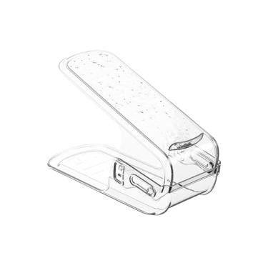 Imagem de Organizador de Sapatos Transparente Ajustável Empilhador que Economiza Espaço Armazenamento para Guarda-Roupa em Espaços Pequenos