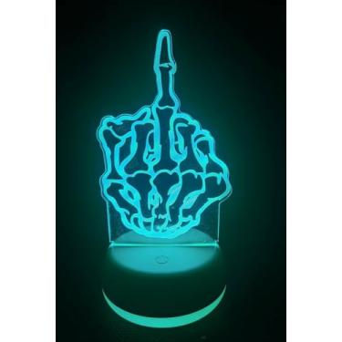 Imagem de Jero.Ted Esqueleto engraçado mão 3D lâmpada truque presente, enfeite de mesa de dedo LED decoração de casa – Hilariante amigo brincadeira e ornamento punk presente de aniversário para homens e meninos