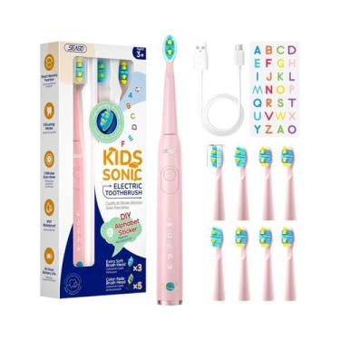 Imagem de Escova De Dentes Elétrica Infantil Seago 5 Modos Recarregável À Prova 