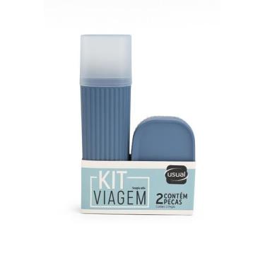Imagem de Kit Viagem Usual 2 Peças com Saboneteira e Porta Escova - Coloridos, A