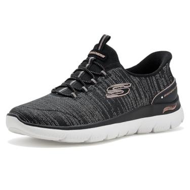 Imagem de Skechers Tênis feminino Arch Fit Summits Hands Free Slip-ins, Preto/ouro rosa, 39