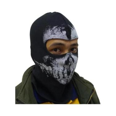 Imagem de Balaclava De Rosto Inteiro 100% Algodão Com Estampa De Caveira, Máscar
