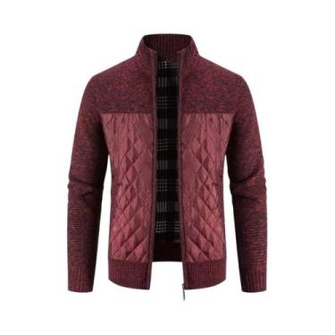 Imagem de Jaqueta Masculina Slim Fit Com Zíper, Quente E Grossa Para Outono/Inve