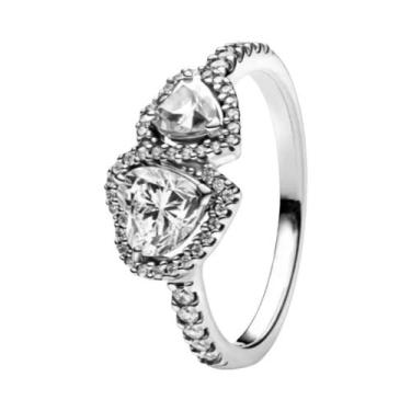 Imagem de Colar Com Anel De Coração Em Prata 925 Para Mulheres, Joias De Moda, P