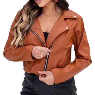 Imagem de Jaqueta Feminina Estilosa Couro-Ecológico Blusa de frio Donna Martins-Feminino