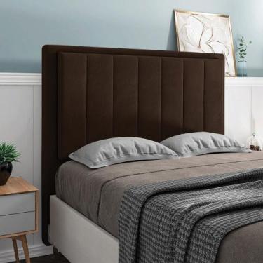 Imagem de Cabeceira Opala Para Cama Box Queen 160 cm Suede Marrom M11 - D'Rossi 