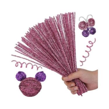 Imagem de Limpa-cachimbo De Chenille Com Glitter 100 Peças Fenrry Para Artesanat