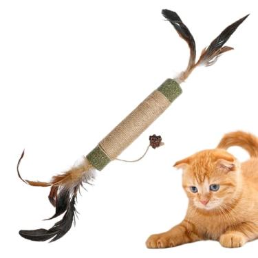 Imagem de Brinquedos para mastigar gatos | Bastão de mordida interativo de sisal | Brinquedo interativo de limpeza de dentes de gato, para filhotes de raças pequenas, médias grandes, relaxantes, brincadeiras