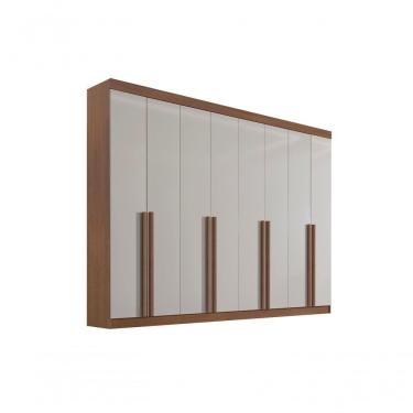 Imagem de Guarda Roupa Casal 8 Portas 8 Gavetas Com Pés Daymont - D' Doro Castanho/off White
