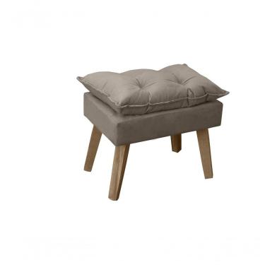 Imagem de Puff Banqueta Decorativa Glamour Opala Com Pés Quadrado Capuccino