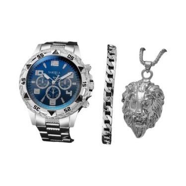 Imagem de Conjunto De Relógios De Quartzo Masculinos Com Pulseira De Aço, Mostra