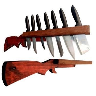 Imagem de Porta Faca Escopeta Mogno - Boss Arte em Madeira