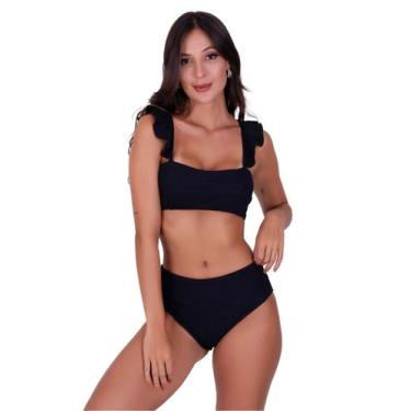 Imagem de Biquini Sem Bojo Cintura Alta Hot Pant Texturizado - c6 DAIANA - TERRA