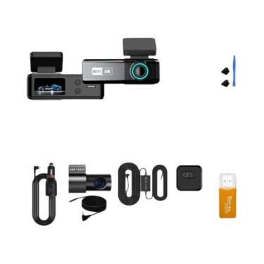 Imagem de Câmera DVR Veicular 4K Com Dupla Lente, WiFi, GPS, Visão Noturna, Mini