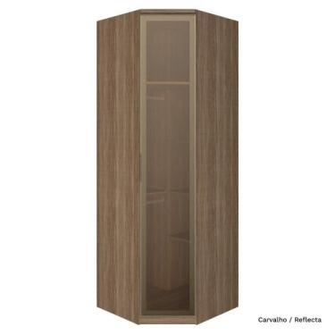 Imagem de Guarda Roupa Modulado 01 Porta Vidro Canto Obliquo 245cm Setiba - Móve