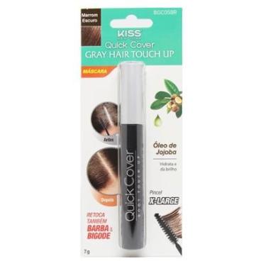 Imagem de Máscara de Retoque Capilar Kiss NY Gray Hair Touch Up Marrom Escuro-Unissex