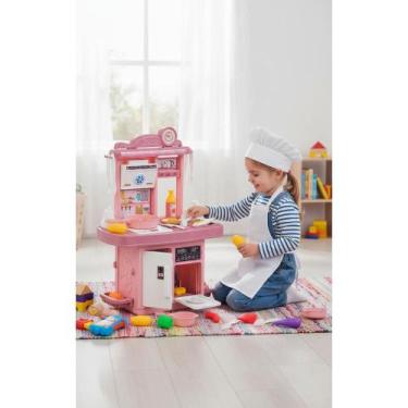 Imagem de Mini Cozinha Infantil Rosa: Água Real, Luz e Som! - Congratulations St