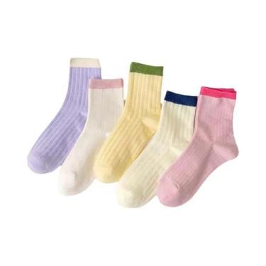Imagem de Meias Femininas Fofas De Renda, 5 Pares, Estilo Lolita Harajuku, Macia