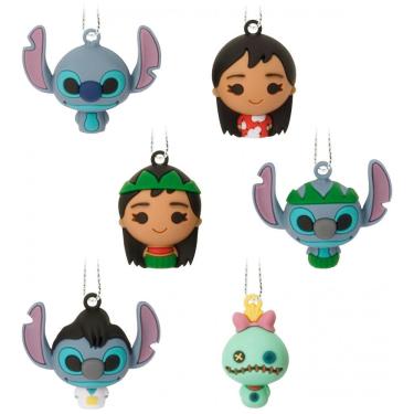 Imagem de Conjunto de 6 Mini Enfeites de Natal Hallmark Disney Lilo & Stitch em Plástico Inquebrável Multicolorido, 2,54 x 3,3 x 2,6 cm cada