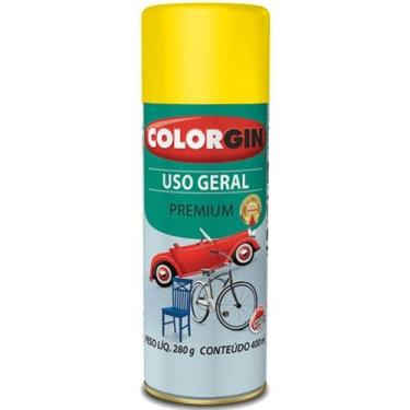 Imagem de Tinta Spray Amarelo Para Uso Geral Premium 400ml Colorgin Tinta Spray 