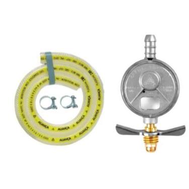 Imagem de ENVIO IMEDIATO - Kit Instalação Gás Registro Aliança 2kg e Mangueira M