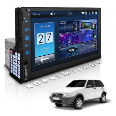 Imagem de Central Multimídia Universal 1 Din Mp5 Bt Espelha Dvd Fiat Uno - First