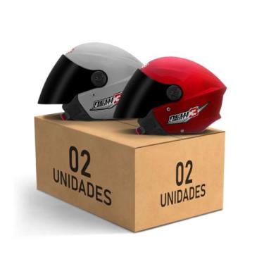Imagem de Kit 2 Capacetes New Liberty 3 Aberto Viseira Fumê Pro Tork Masculino F