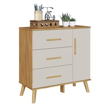 Imagem de Cômoda Bebê Sky 3 Gavetas 01 porta 100% MDF Moveis Peroba 