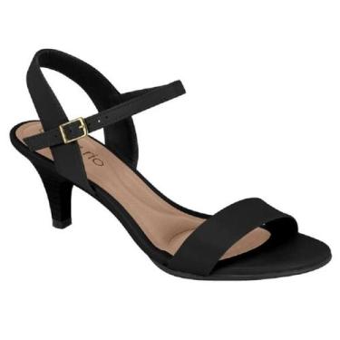Imagem de Sandália Beira Rio Salto Médio Feminina Clássica 8308.1430, Preto, 37