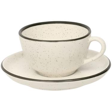 Imagem de Xícara de Chá com Pires Duna para Servir Bebidas Quentes em Cerâmica com Design Elegant...