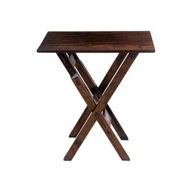 Imagem de Mesa Aparador Bar Dobrável em Madeira Maciça Imbuia - i9 - I9 MOVEIS