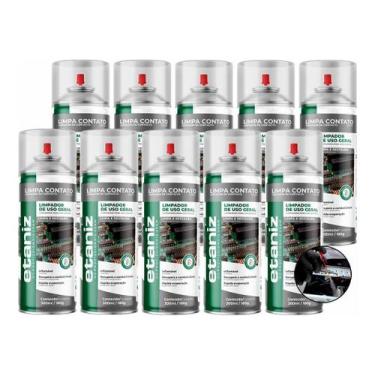 Imagem de 10 Limpa Contato Eletricos Eletronicos Uso Geral Etaniz 300ml - Chesiq