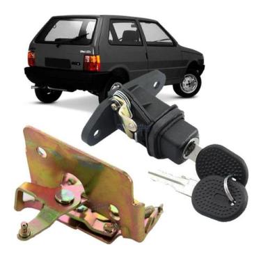 Imagem de Kit Fechadura + Cilindro Porta Mala Fiat Uno Mille 1980 até 1995    - 